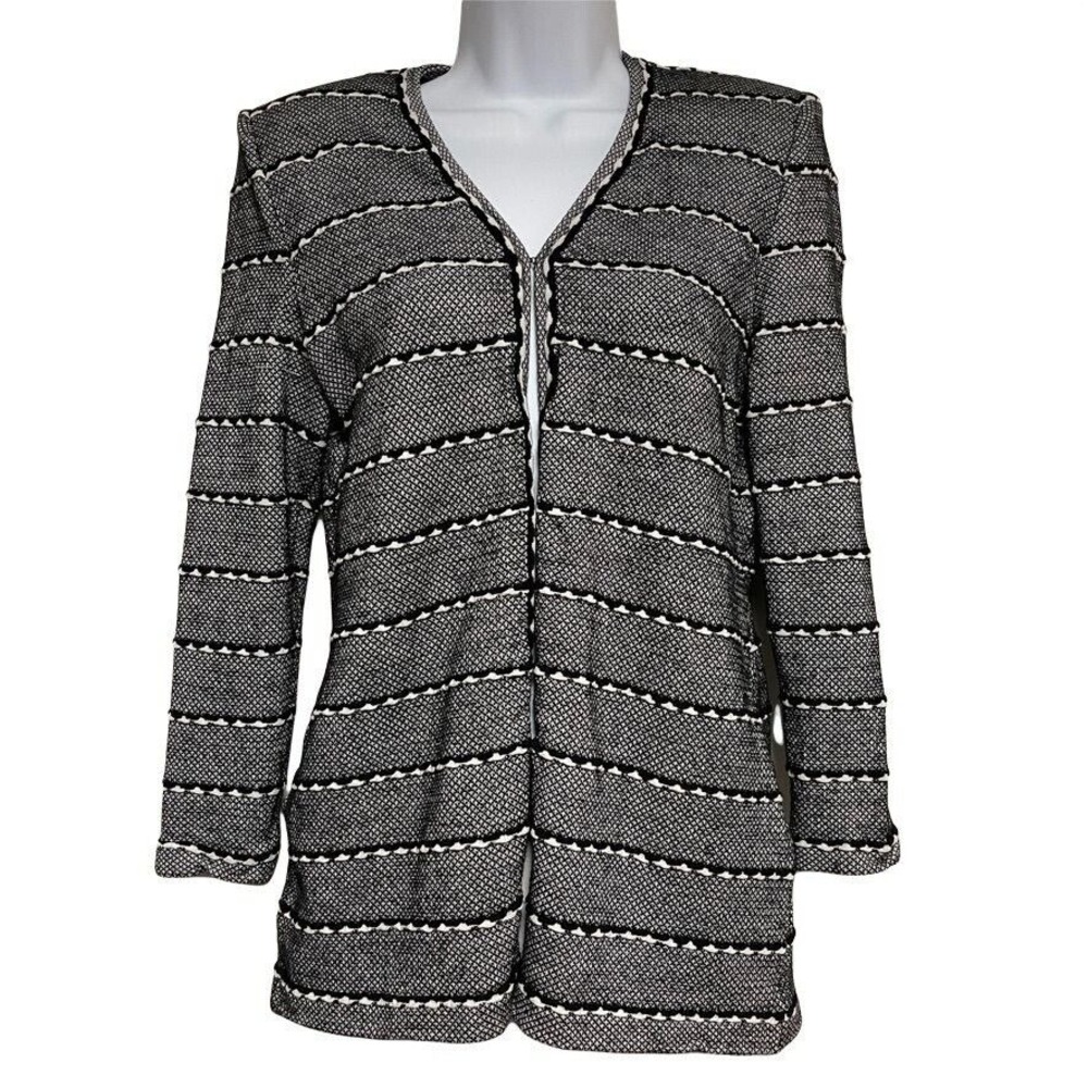 ST‎ JOHN Collection by Marie Gray Open Front Cardigan Sweater Size 8